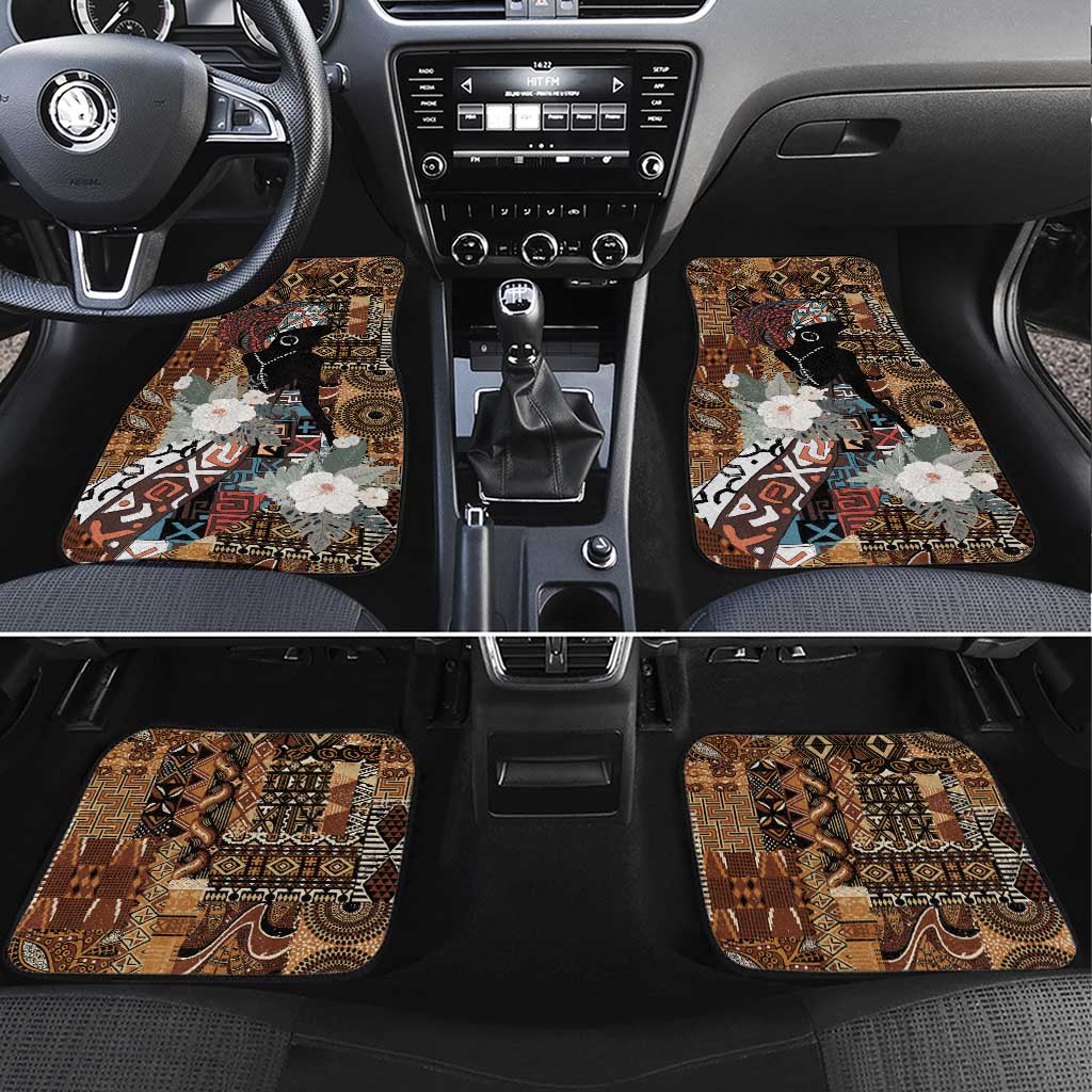 Beautiful Black Woman Car Mats African Tribal Pattern