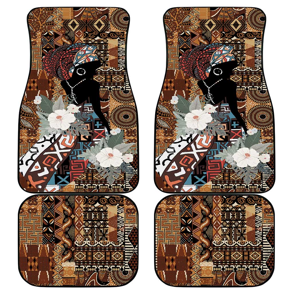 Beautiful Black Woman Car Mats African Tribal Pattern