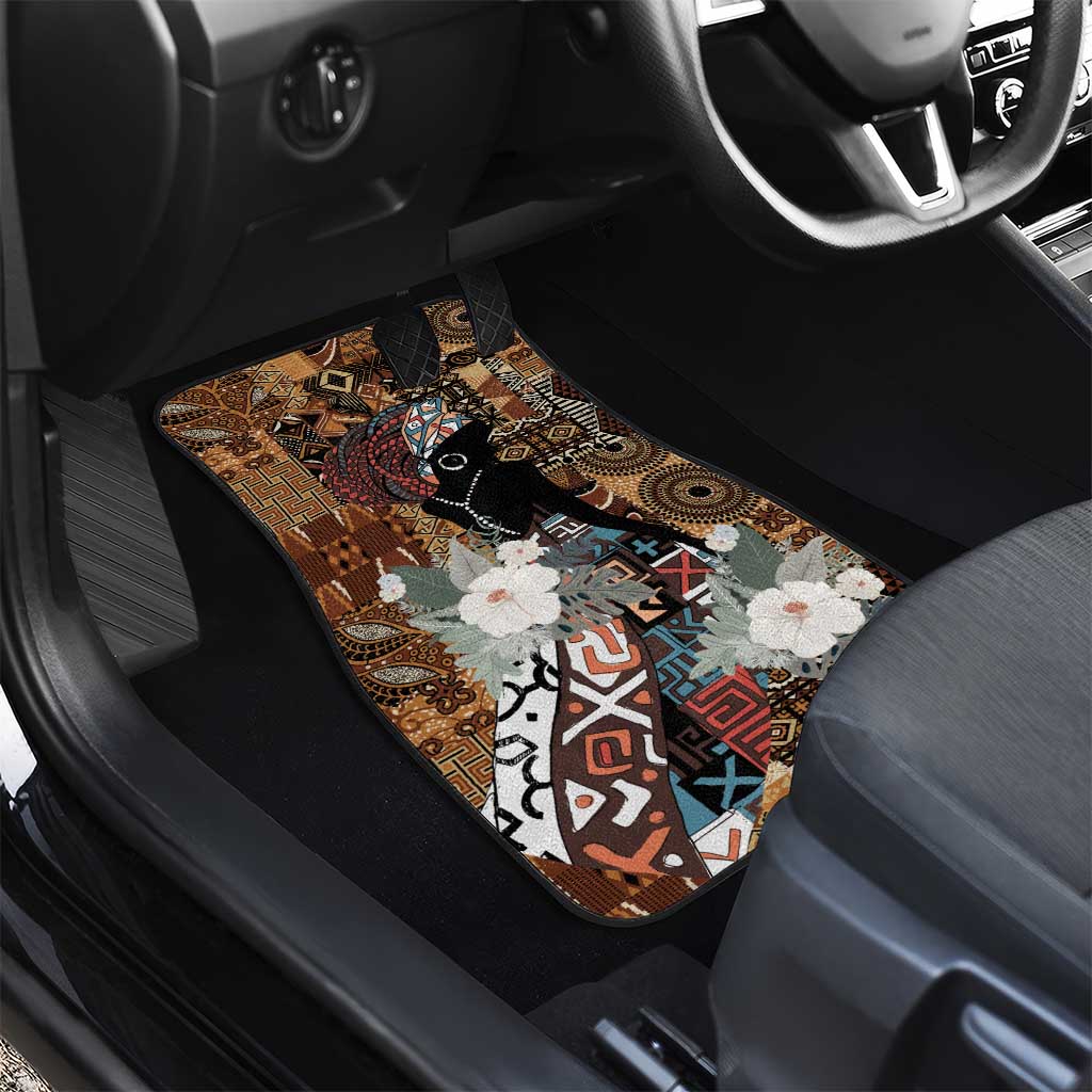 Beautiful Black Woman Car Mats African Tribal Pattern