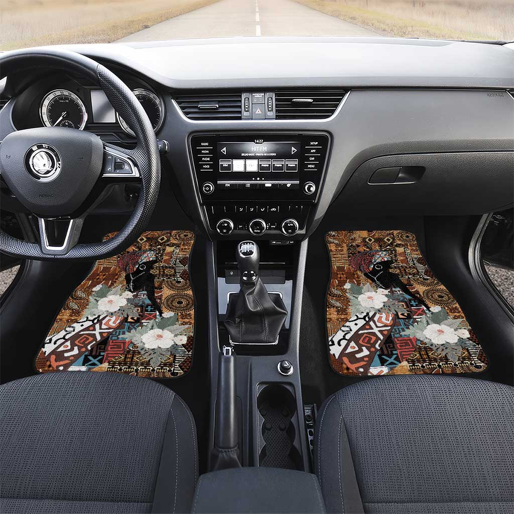 Beautiful Black Woman Car Mats African Tribal Pattern