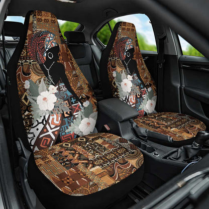 Beautiful Black Woman Car Seat Cover African Tribal Pattern