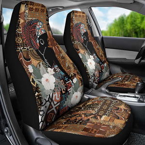 Beautiful Black Woman Car Seat Cover African Tribal Pattern