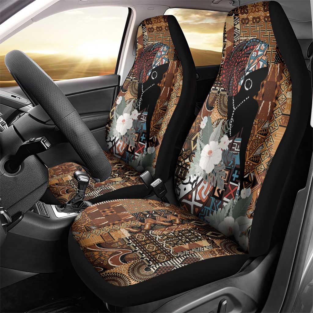 Beautiful Black Woman Car Seat Cover African Tribal Pattern