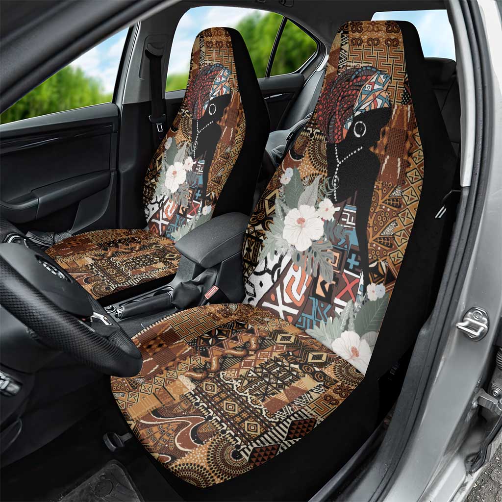 Beautiful Black Woman Car Seat Cover African Tribal Pattern