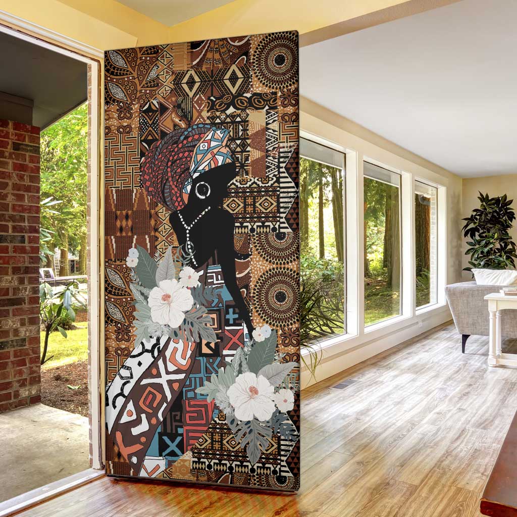 Beautiful Black Woman Door Cover African Tribal Pattern