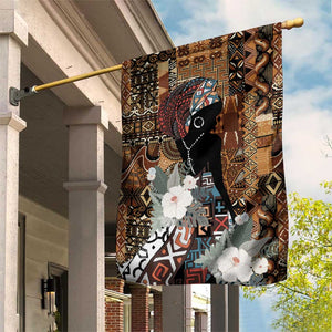 Beautiful Black Woman Garden Flag African Tribal Pattern