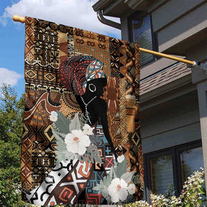Beautiful Black Woman Garden Flag African Tribal Pattern