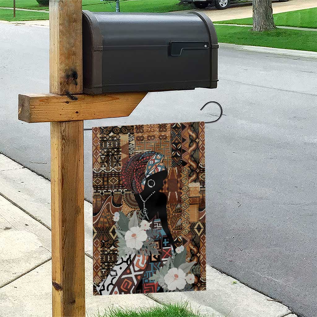 Beautiful Black Woman Garden Flag African Tribal Pattern