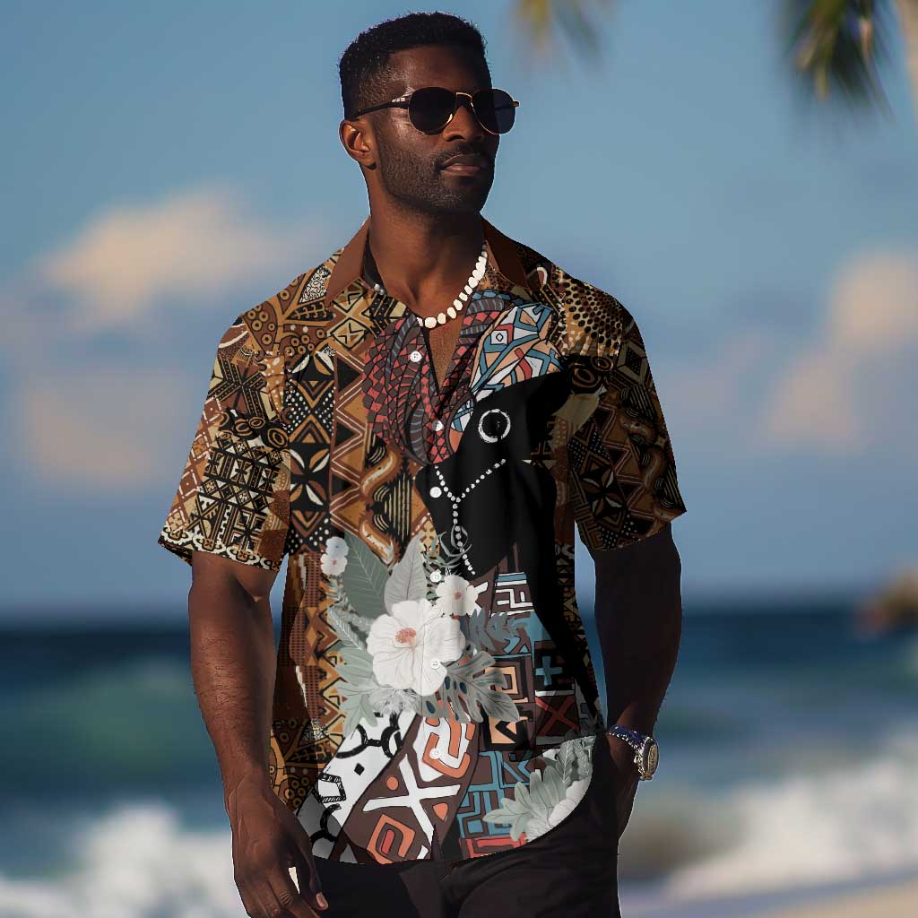 Beautiful Black Woman Hawaiian Shirt African Tribal Pattern