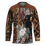 Beautiful Black Woman Hockey Jersey African Tribal Pattern