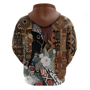 Beautiful Black Woman Hoodie African Tribal Pattern