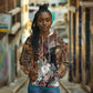 Beautiful Black Woman Hoodie African Tribal Pattern