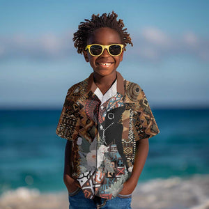 Beautiful Black Woman Kid Hawaiian Shirt African Tribal Pattern