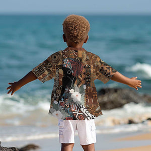 Beautiful Black Woman Kid Hawaiian Shirt African Tribal Pattern