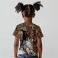 Beautiful Black Woman Kid T shirt African Tribal Pattern