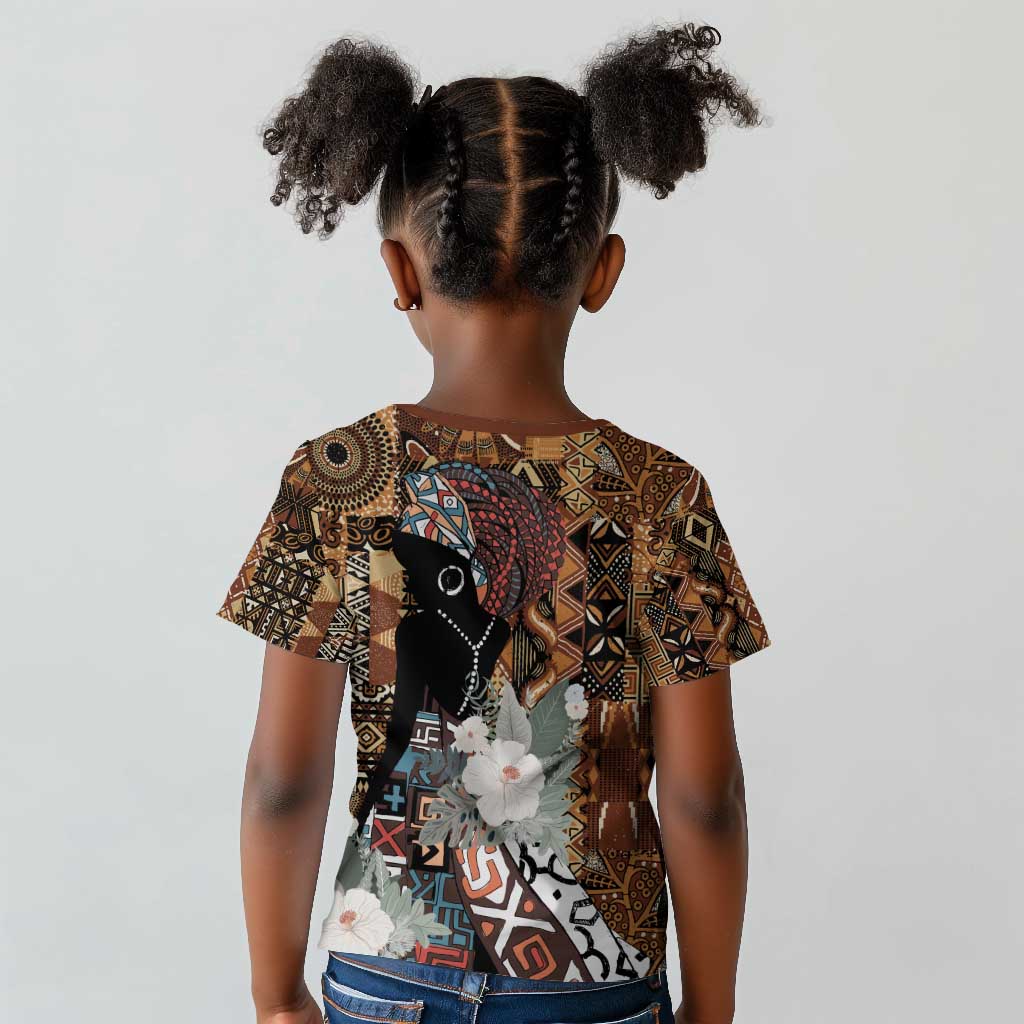 Beautiful Black Woman Kid T shirt African Tribal Pattern