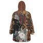 Beautiful Black Woman Kid Wearable Blanket Hoodie African Tribal Pattern