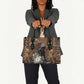 Beautiful Black Woman Leather Bag African Tribal Pattern