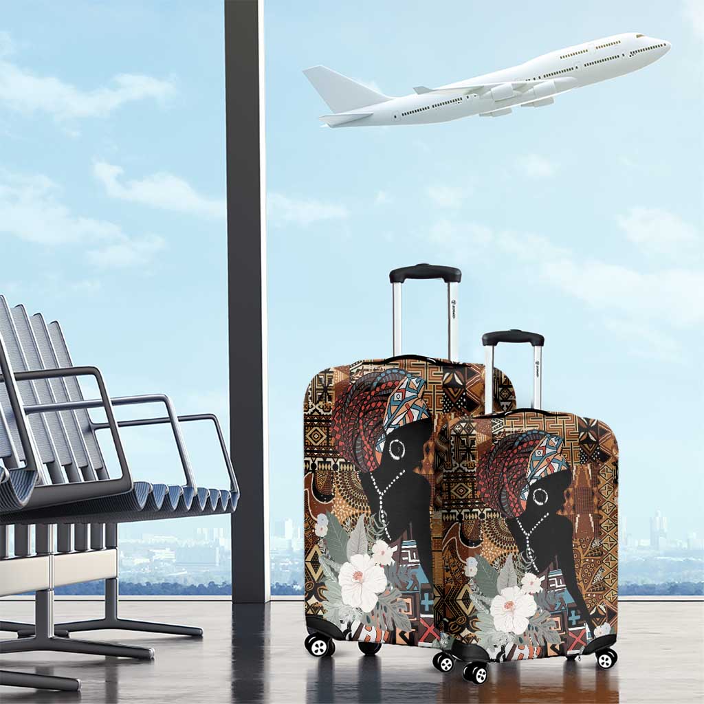 Beautiful Black Woman Luggage Cover African Tribal Pattern