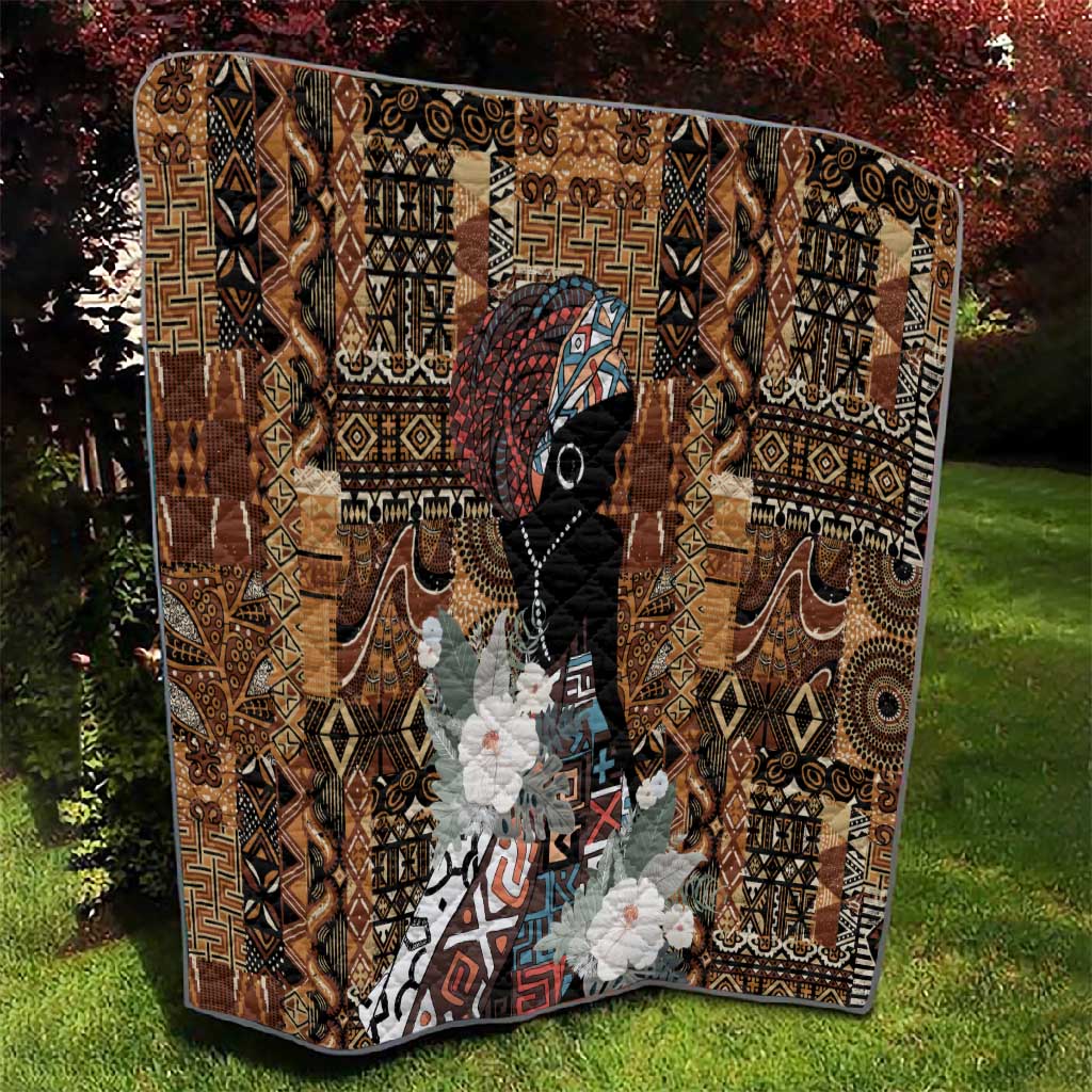 Beautiful Black Woman Quilt African Tribal Pattern