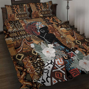 Beautiful Black Woman Quilt Bed Set African Tribal Pattern