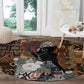 Beautiful Black Woman Round Carpet African Tribal Pattern