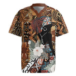 Beautiful Black Woman Rugby Jersey African Tribal Pattern