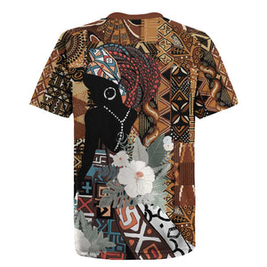 Beautiful Black Woman Rugby Jersey African Tribal Pattern