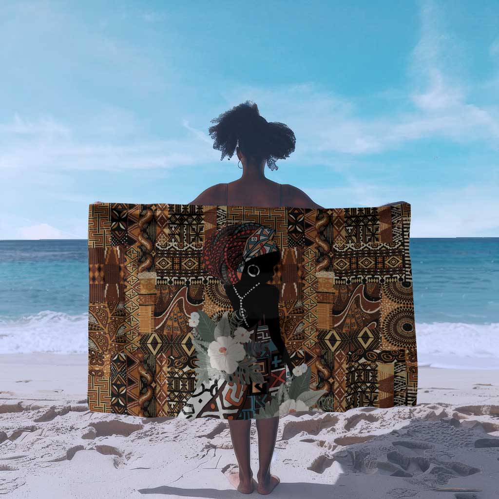 Beautiful Black Woman Sarong African Tribal Pattern