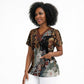 Beautiful Black Woman Scrub Top African Tribal Pattern