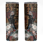 Beautiful Black Woman Skinny Tumbler African Tribal Pattern