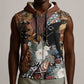 Beautiful Black Woman Sleeveless Zip Hoodie African Tribal Pattern - African Pride