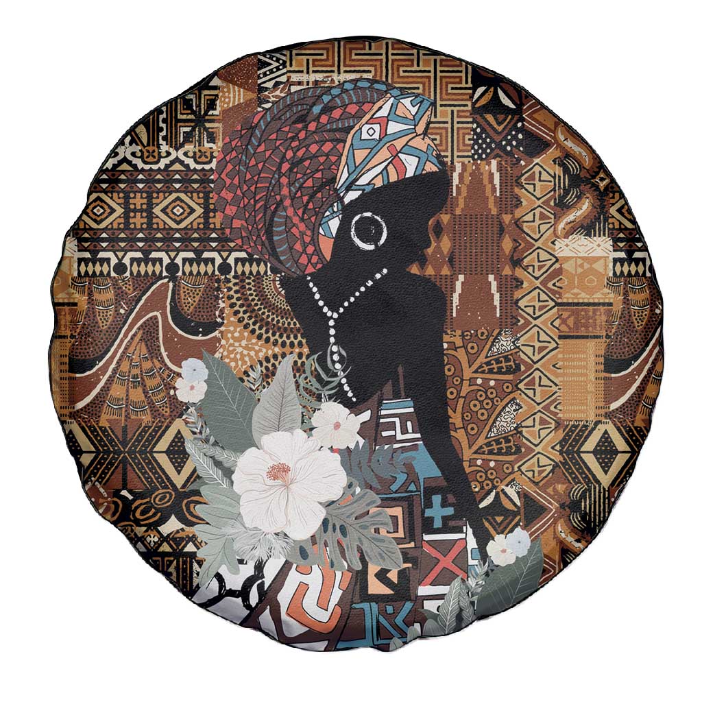 Beautiful Black Woman Spare Tire Cover African Tribal Pattern