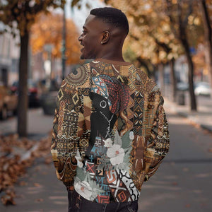 Beautiful Black Woman Sweatshirt African Tribal Pattern