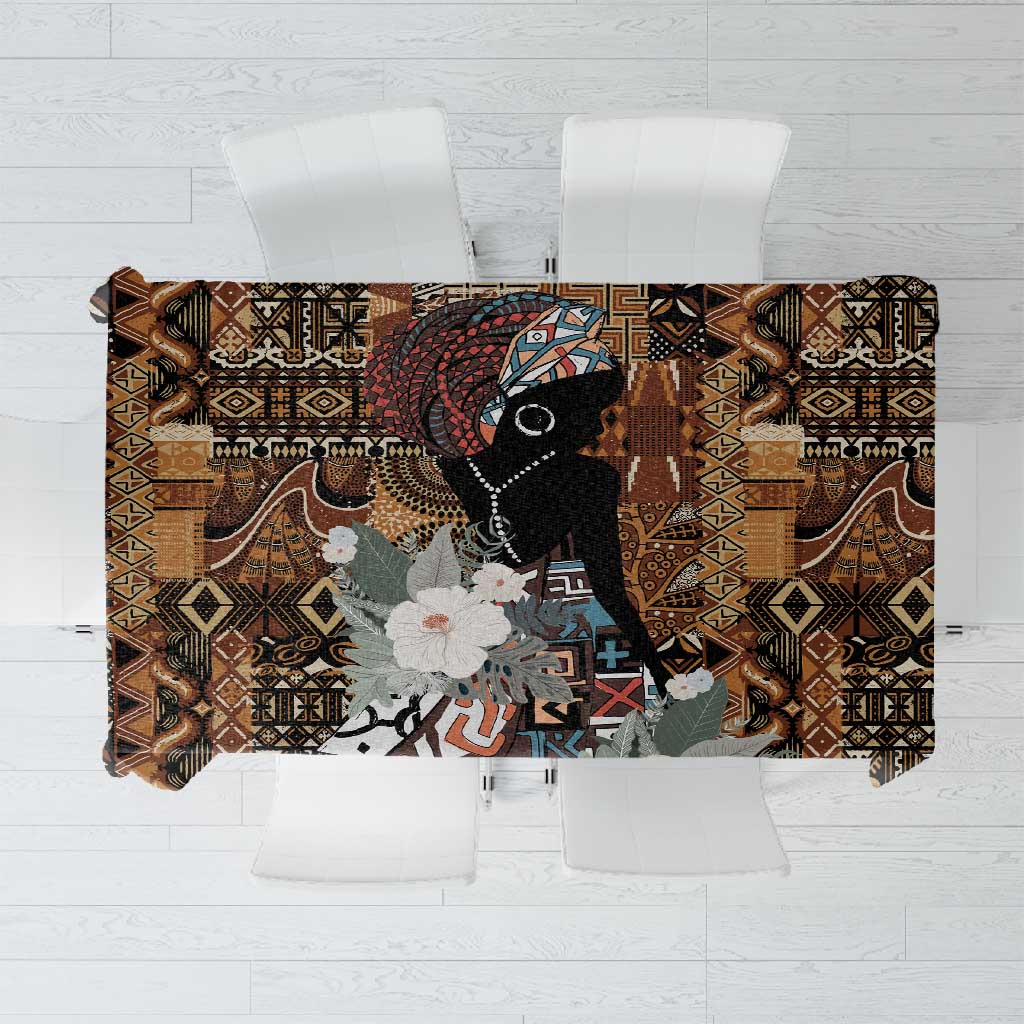 Beautiful Black Woman Tablecloth African Tribal Pattern