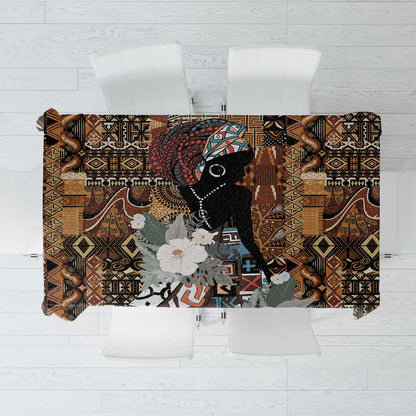 Beautiful Black Woman Tablecloth African Tribal Pattern