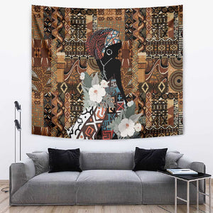 Beautiful Black Woman Tapestry African Tribal Pattern