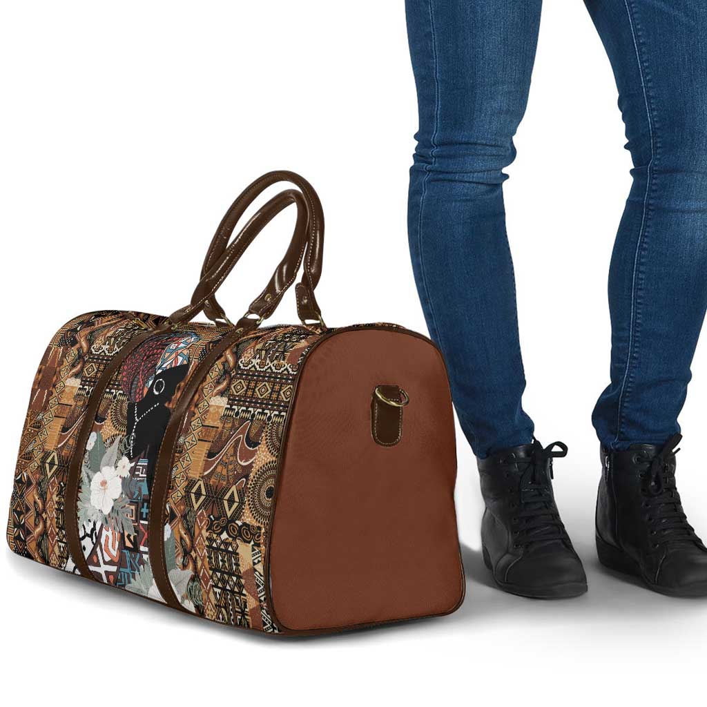 Beautiful Black Woman Travel Bag African Tribal Pattern