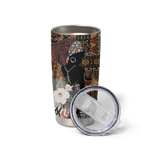 Beautiful Black Woman Tumbler Cup African Tribal Pattern