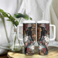 Beautiful Black Woman Tumbler With Handle African Tribal Pattern