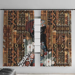 Beautiful Black Woman Window Curtain African Tribal Pattern