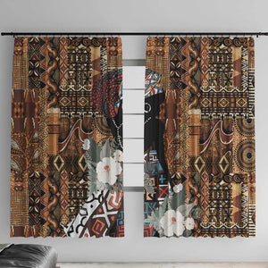 Beautiful Black Woman Window Curtain African Tribal Pattern