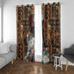 Beautiful Black Woman Window Curtain African Tribal Pattern