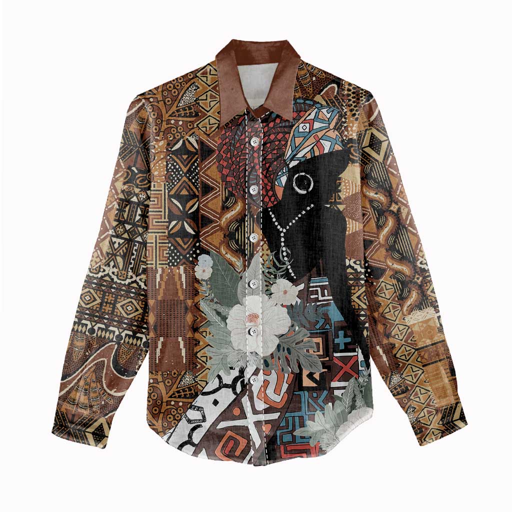 Beautiful Black Woman Women Casual Shirt African Tribal Pattern LT9