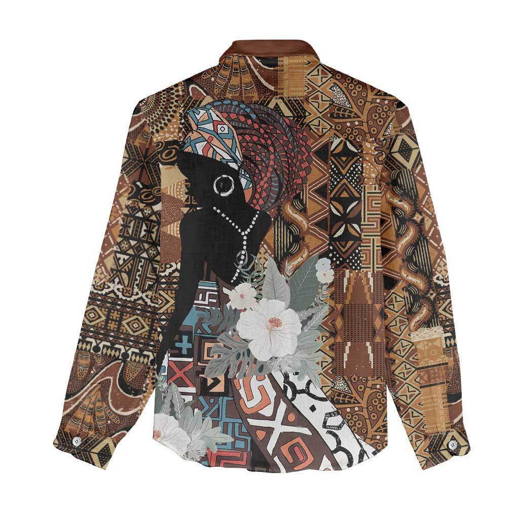 Beautiful Black Woman Women Casual Shirt African Tribal Pattern LT9