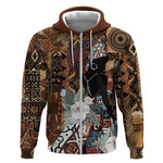 Beautiful Black Woman Zip Hoodie African Tribal Pattern