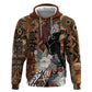 Beautiful Black Woman Zip Hoodie African Tribal Pattern