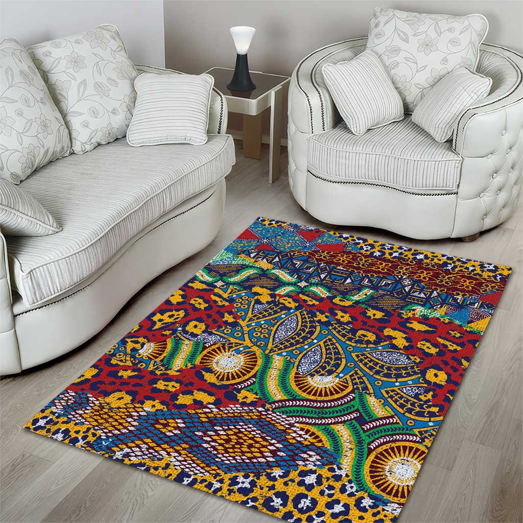 Traditional African Animal Skins Pattern Area Rug