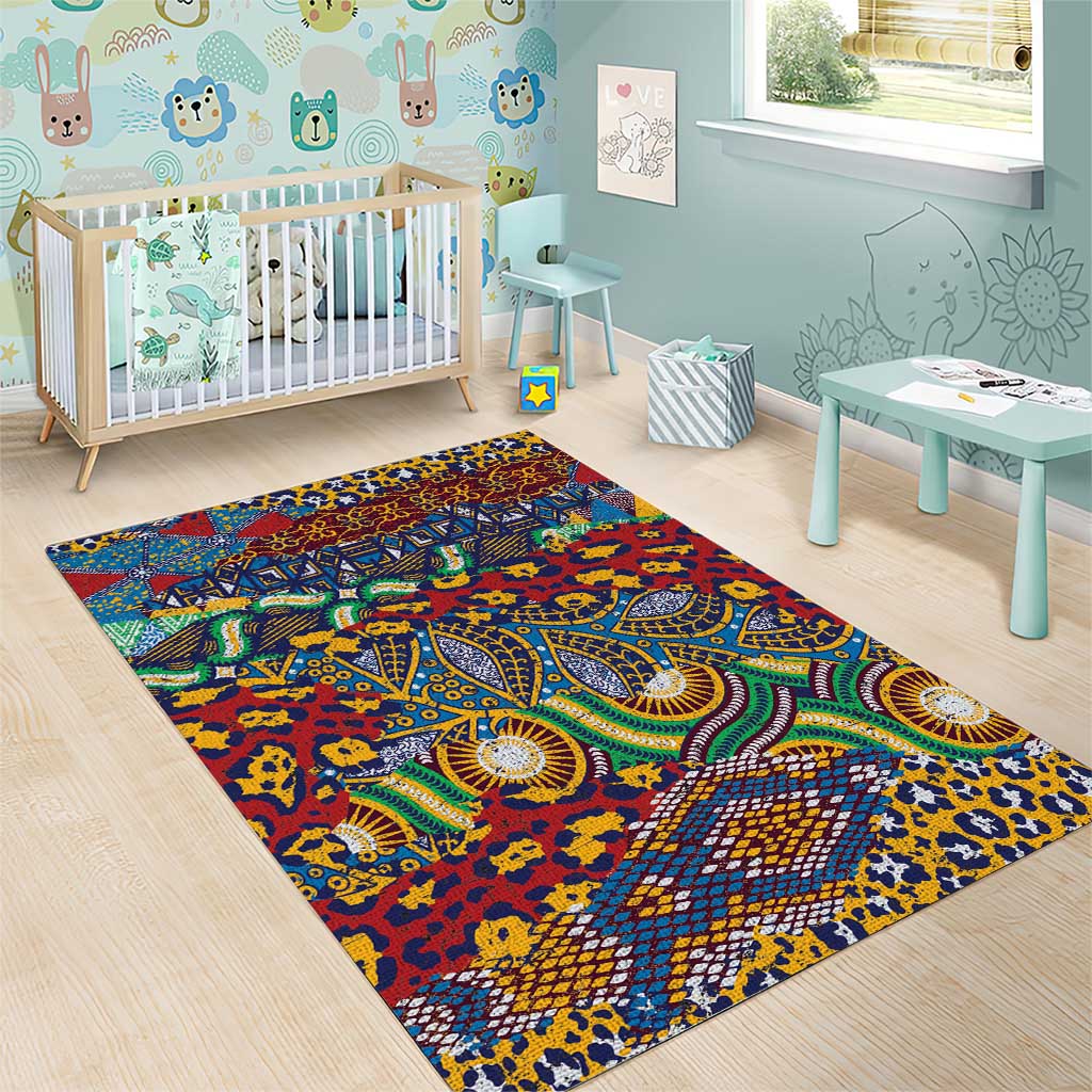 Traditional African Animal Skins Pattern Area Rug