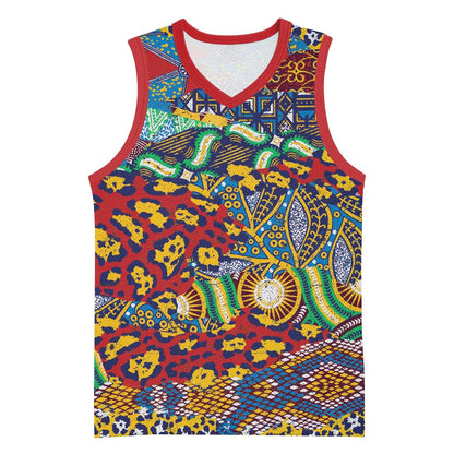 Traditional African Animal Skins Pattern Basketball Jersey - African Pride